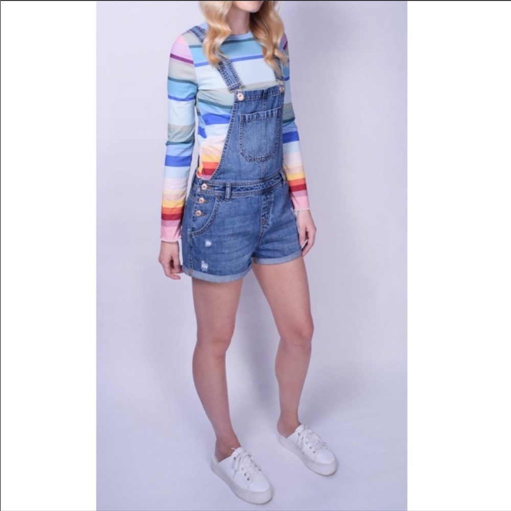 ⭐️🌸Vanilla Star Denim Overall Shorts size large